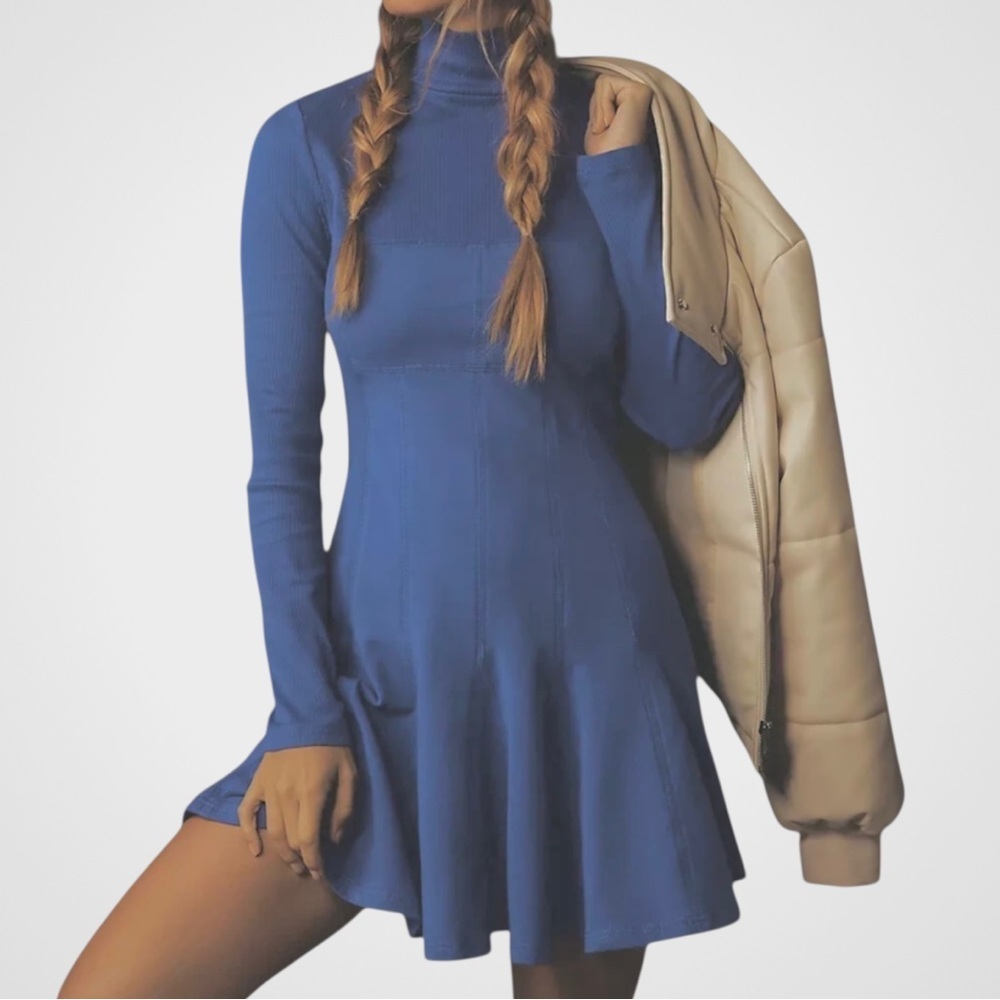 NWT Anthropologie Daily Practice Long Sleeve Mini Swing Dress Sz. XS Retail $108